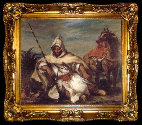 framed  Eugene Delacroix A Moroccan from the Sultan-s Guard, ta009-2